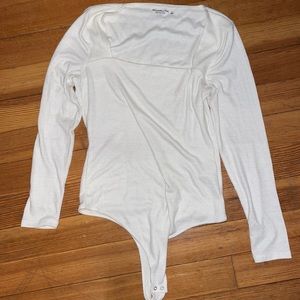 Abercrombie white long sleeved knit bodysuit, NWOT